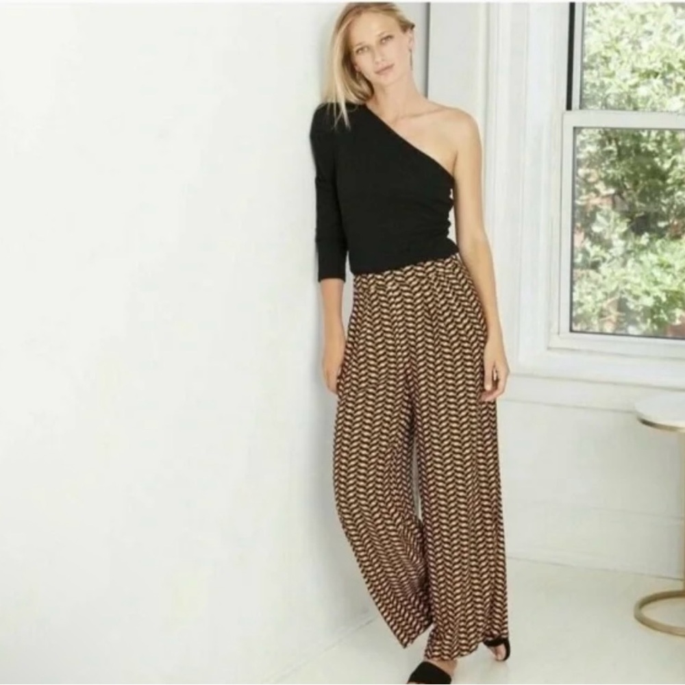 NWT Who What Wear Women’s Geometric Print High-Rise Pleated Pants